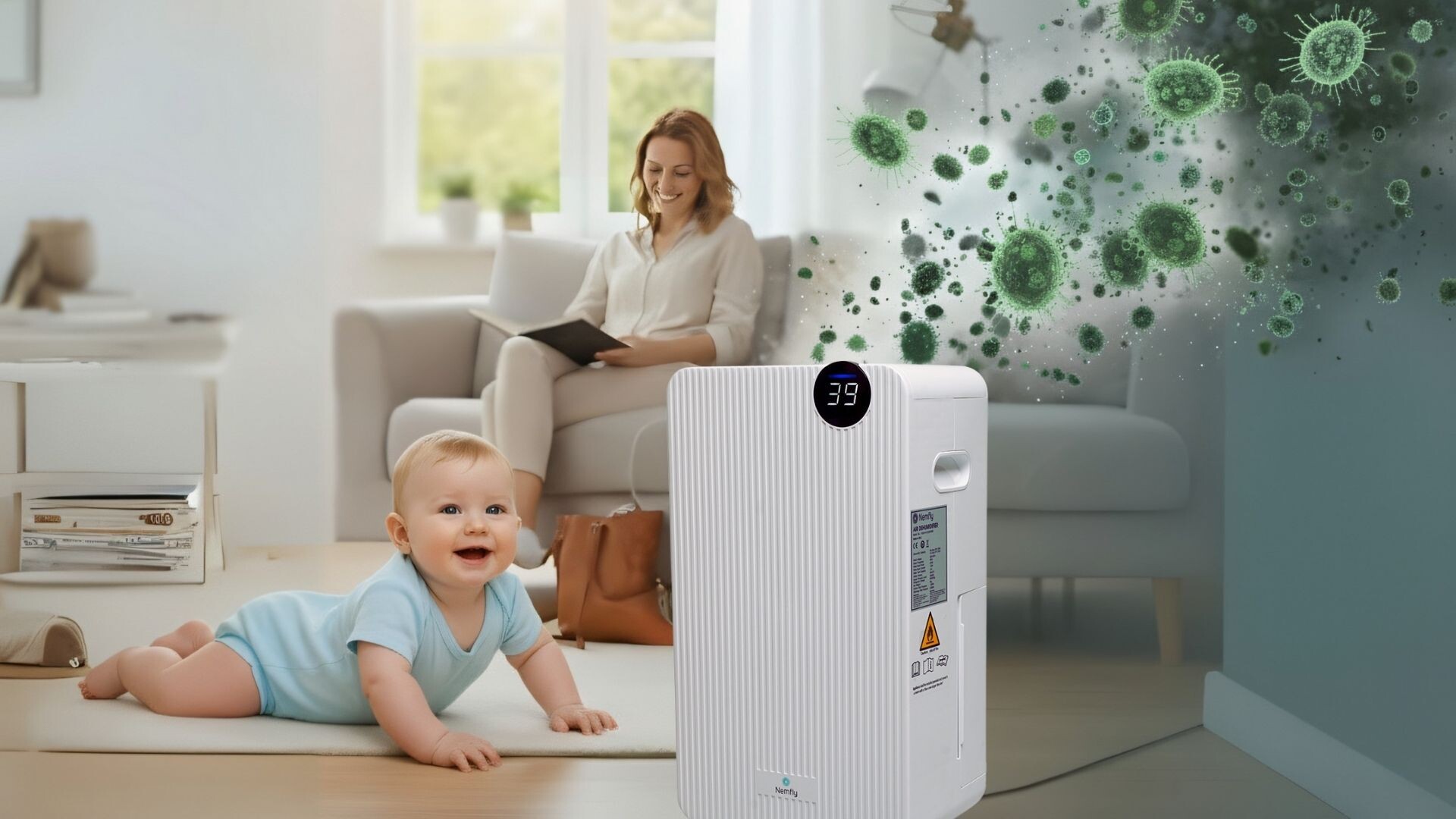 Evinizde Küf ve Rutubete Son! Nemfly Akıllı (Wi-Fi) Ev Tipi Nem Alma Cihazı 